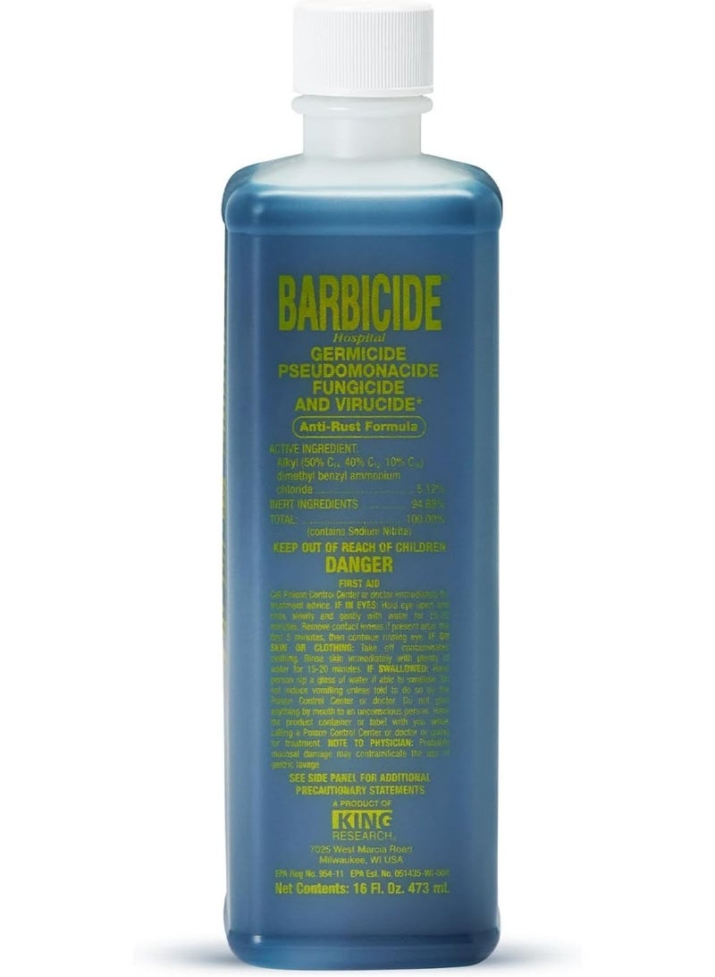 BARBICIDE Disinfectant Concentrate – Pint (16 Fl Oz) | EPA-Registered, Hospital-Grade Germicide for Salons & Barbershops | Anti-Rust Solution for Shears, Combs & Professional Tools - Image 1