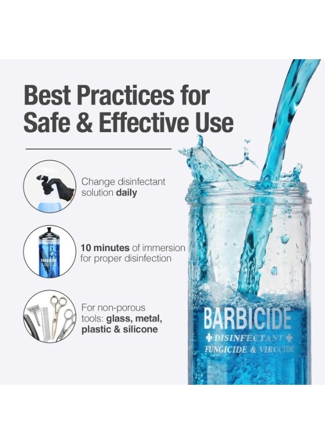 BARBICIDE Disinfectant Concentrate – Pint (16 Fl Oz) | EPA-Registered, Hospital-Grade Germicide for Salons & Barbershops | Anti-Rust Solution for Shears, Combs & Professional Tools - Image 4