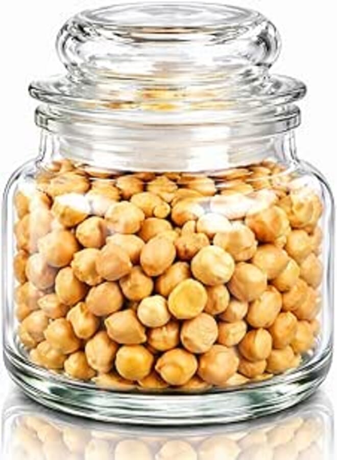 Glass Storage Jar Airtight | Airtight Glass Jar for Spices, Nuts and Kitchen (350ml)