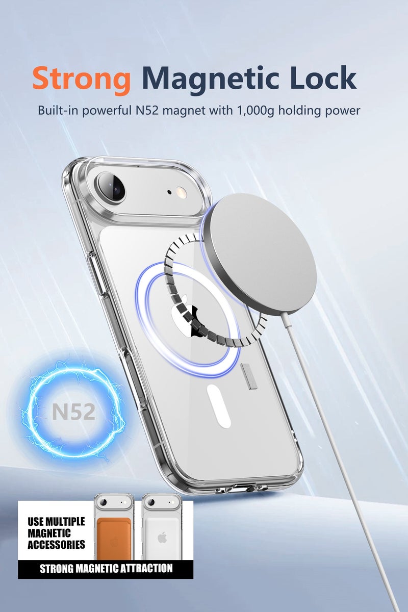 كلبور جراب iPhone 17 Air، متوافق مع MagSafe، مضاد للاصفرار ومضاد للخدش، جراب شفاف متين مقاوم للصدمات لهاتف iPhone 17 Air، شفاف - Image 3