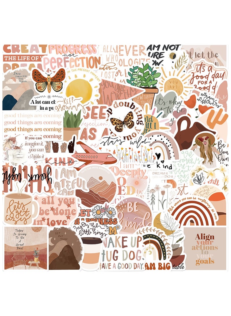 Vintage Inspirational Stickers 50Pcs Boho Motivational Aesthetic Stickers for Women Adults Kids Teen Teachers Retro Vinyl Waterproof Positive Decals for Laptop Water Bottles Phone Scrapbook Journal - Image 5