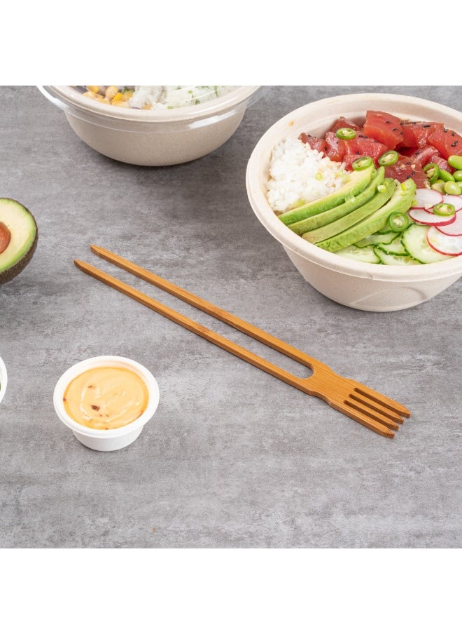 10 Inch All-In-One Chopsticks With Fork, 100 Multi-Functional Chopstick Utensil Combo - Durable, Sustainable, Bamboo Fork Chopsticks, For Home, Travel, Or Take Out