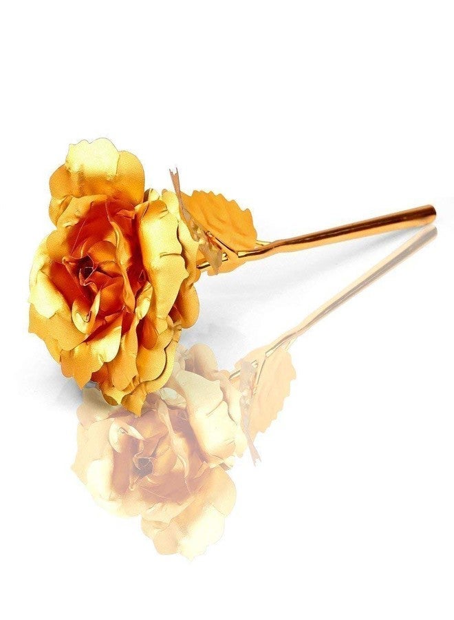 Sky Trends Gold Rose with Keychain and Greeting Card Gift for Girlfriend, Boyfriend, Husband, Wife, Friend, Couples on Valentines Day, Birthday, Anniversary-009 - Image 2