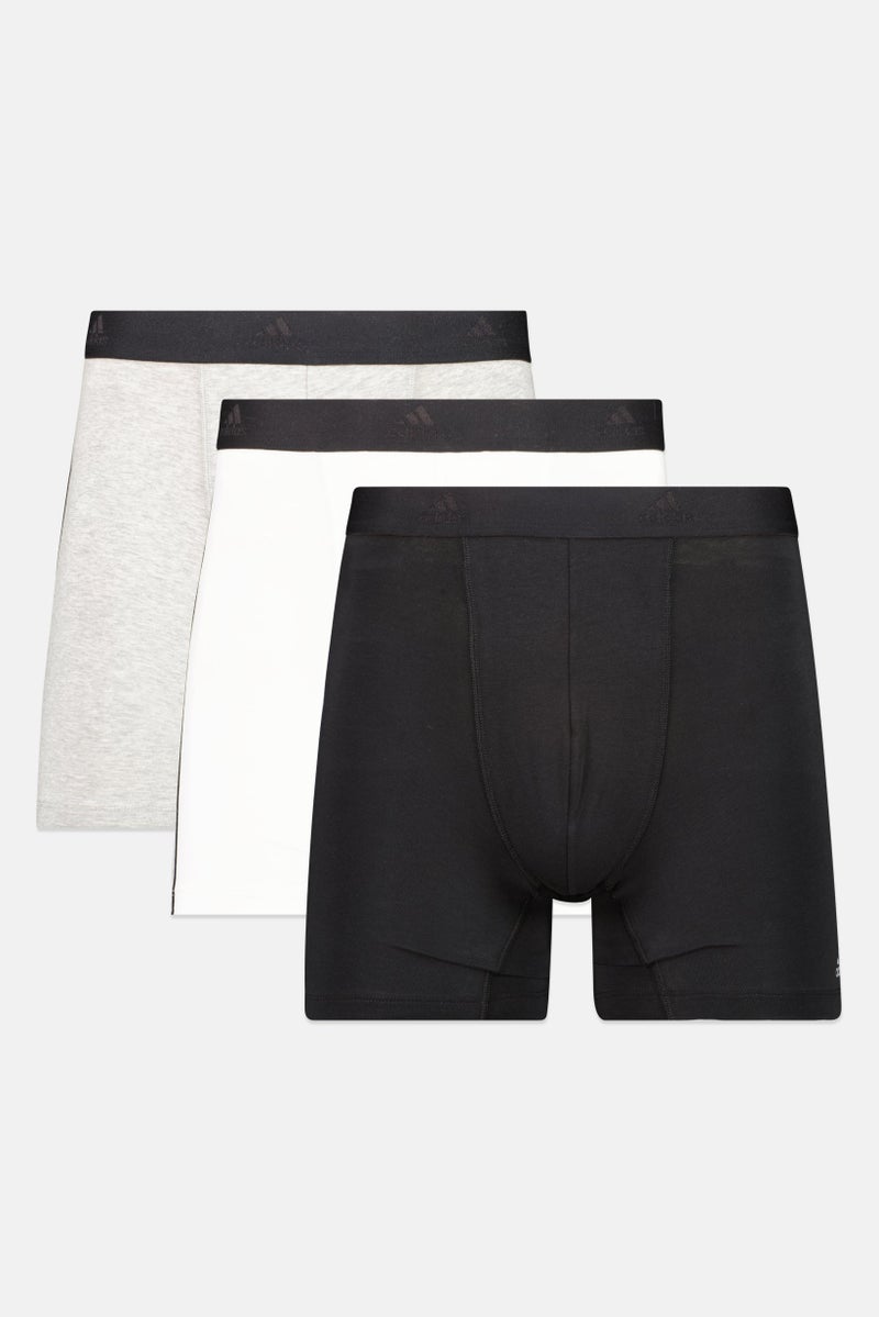 Men 3 Pcs Brand Logo Boxer Brief, Multicolor