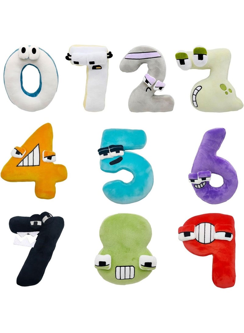 10-piece set of number 0-9 stuffed animal toys that are beautiful and fun  - Image 1