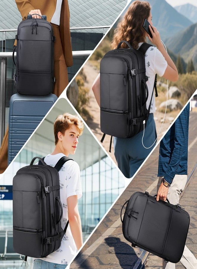 TNELTUEB Vacuum Backpack Travel-Expandable Vacpack Backpack with 3 Compression Bags and Manual Pump, Waterproof & Laptop Compartment(Fits 17"), Carry-on Luggage Backpacks for Flight/Business, Black - Image 2
