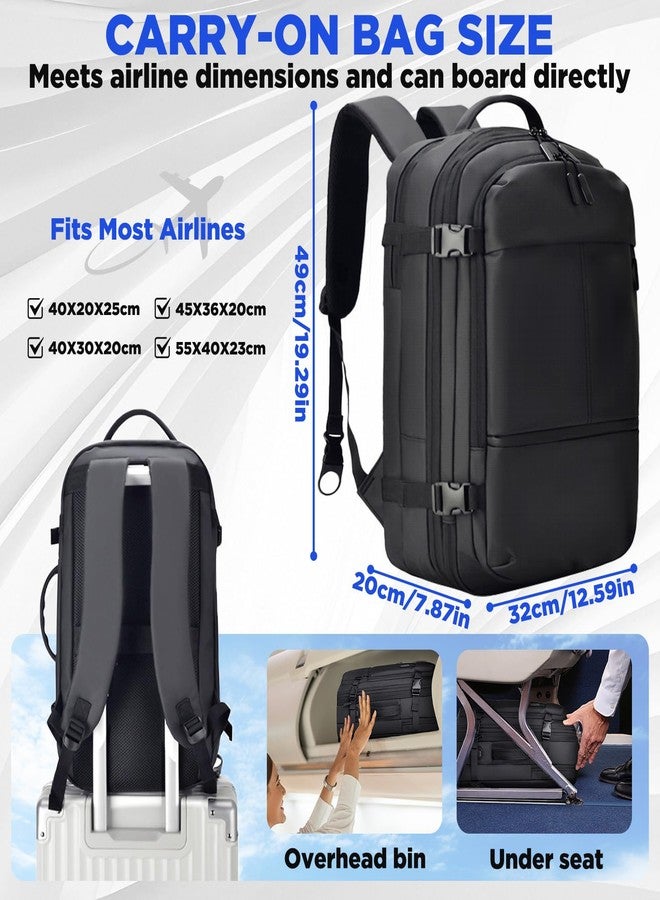 TNELTUEB Vacuum Backpack Travel-Expandable Vacpack Backpack with 3 Compression Bags and Manual Pump, Waterproof & Laptop Compartment(Fits 17"), Carry-on Luggage Backpacks for Flight/Business, Black - Image 5