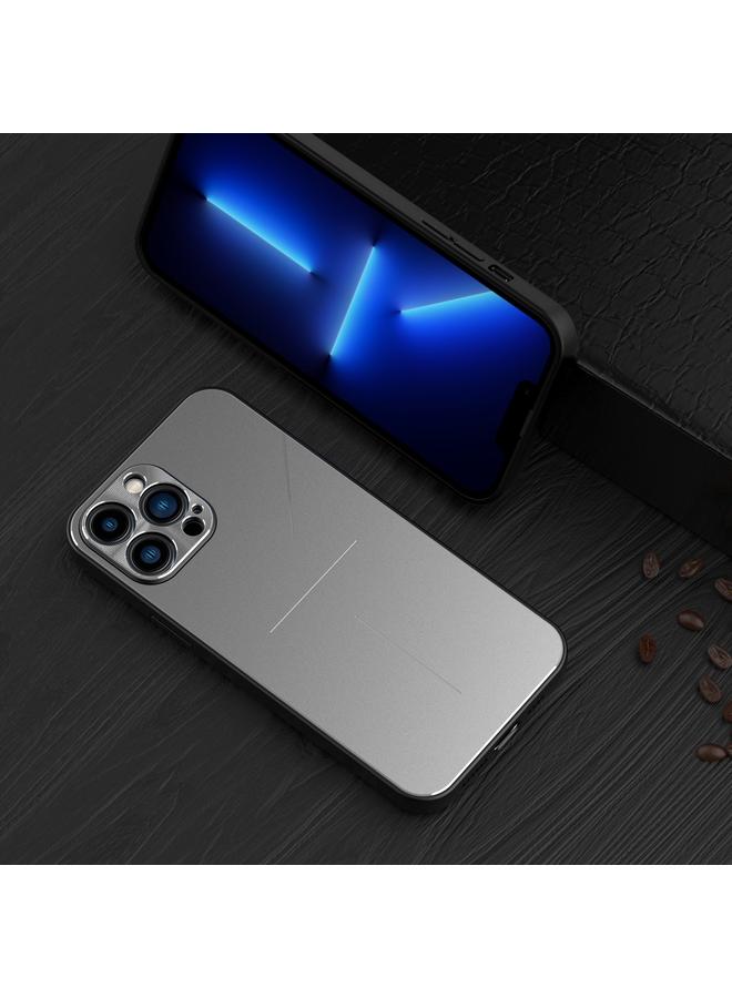 The Bros Case For iPhone 13 RJ-52 3-Line Style Metal TPU Shockproof Protective Case