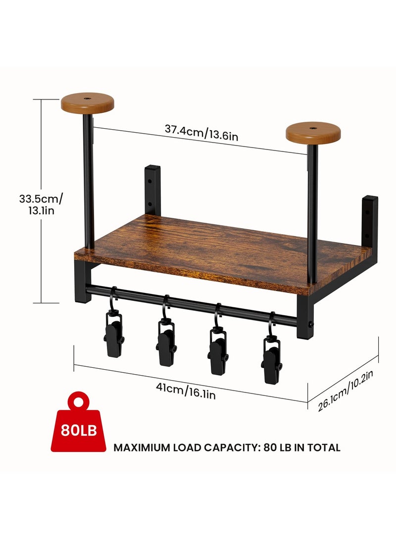 حامل الخوذة بالحائط، حامل الخوذة بالدراجة النارية حامل الخوذة بمنظم شاشة عرض اللوحة مع ملحقات الدراجة النارية للدراجة النارية (أسود قديم) - Image 3