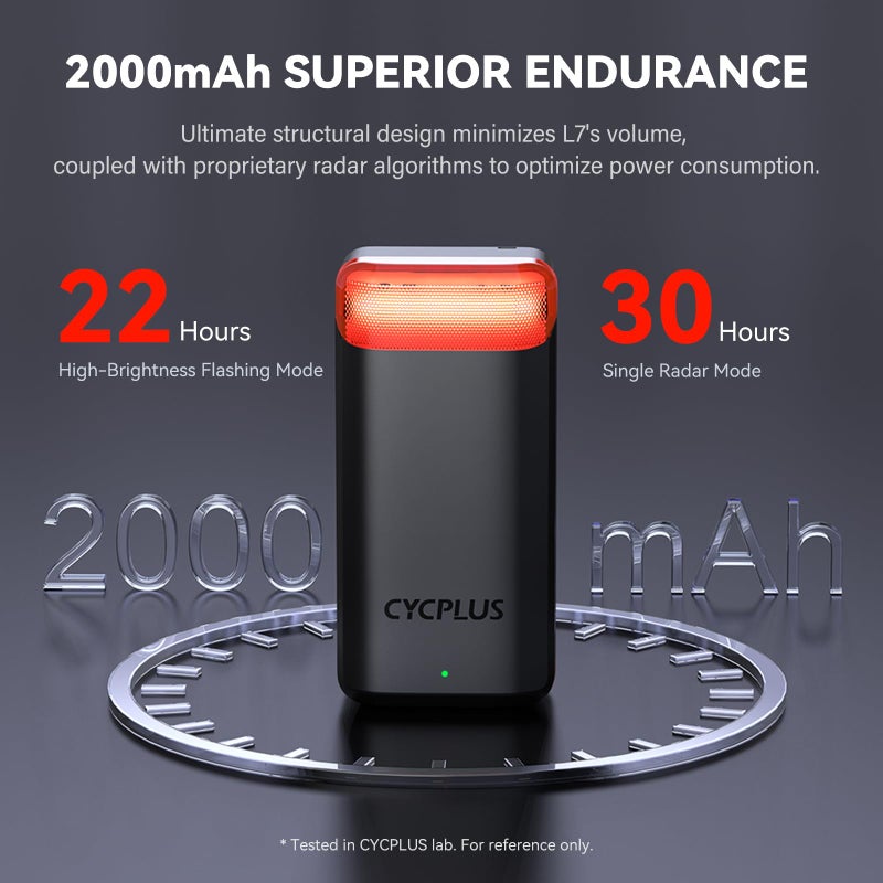 CYCPLUS Bike Radar Tail Light with Precise Brake Sensing, Visual Alerts for Vehicles Up to 175 Yard, 2000mAh Rechargeable Battery, Auto ON/Off, IPX6 Waterproof Bicycle Rearview Light for Night Riding - Image 5