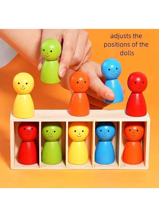 Color Guessing Game Set With Wooden Box 10 Figurines Educational Desktop Toy Gift - Image 1