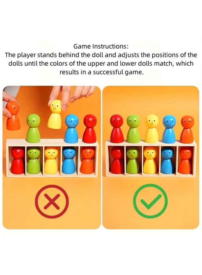 Color Guessing Game Set With Wooden Box 10 Figurines Educational Desktop Toy Gift - Image 3