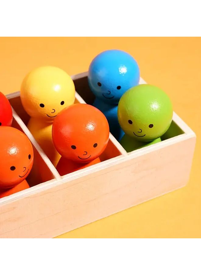Color Guessing Game Set With Wooden Box 10 Figurines Educational Desktop Toy Gift - Image 4