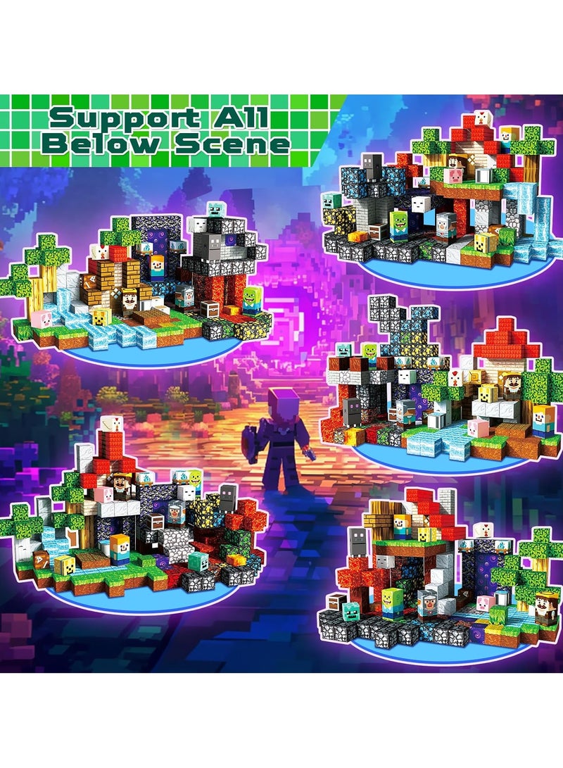 300 PCS Magnetic Blocks – Build Mine Magnet World & Creative Magnet Cubes Construction Set, STEM Sensory Toys for Kids, Boys & Girls Ages 3-10, Classroom & Birthday Gifts - Image 3