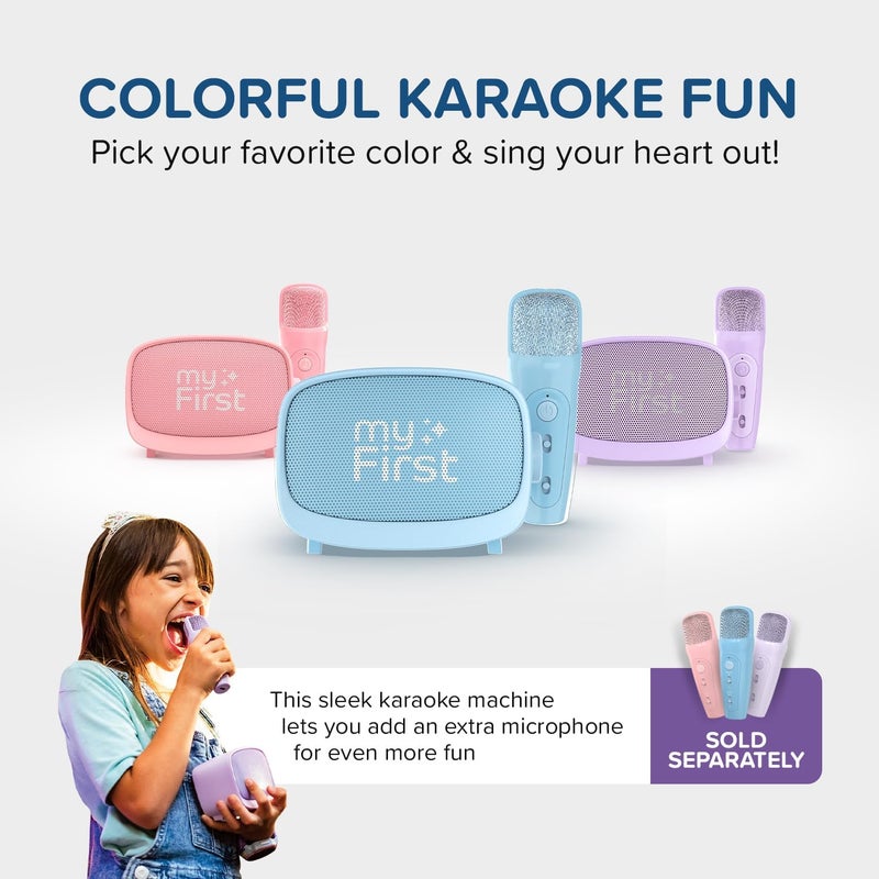 myFirst Voice 2 Microphone for Kids | Wireless Portable Karaoke & Singing Mic with Clear Sound, Fun Voice Effects & Rechargeable Battery, Lightweight Design – Perfect Karaoke Accessory - Blue - Image 2
