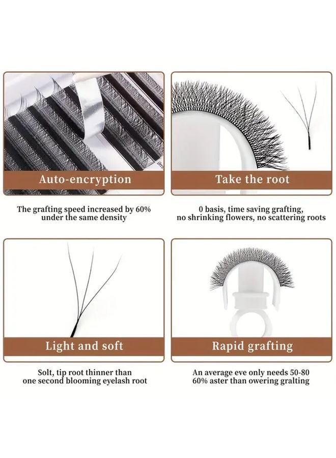 4D 0 07mm W Shaped Soft Faux Mink False Eyelashes 15mm Salon Grade Multi Lengths - Image 3