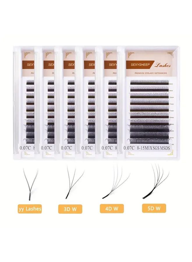 4D 0 07mm W Shaped Soft Faux Mink False Eyelashes 15mm Salon Grade Multi Lengths - Image 2
