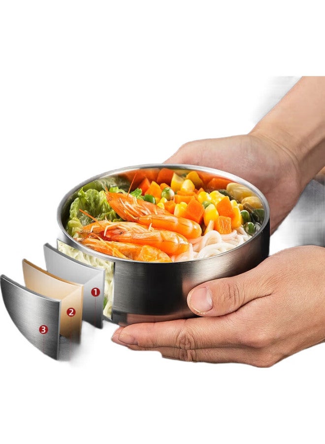 MAX COOK Meichun (Maxcook) 304 Stainless Steel Bowls, Double-Layer Insulated Soup Bowls, Tableware Noodle Bowls 13Cm (Set Of 6) Mcwa612 - Image 3