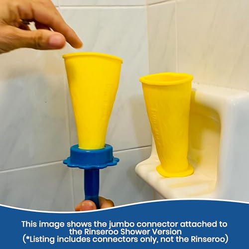 Rinseroo (2 Pack) Replacement Water Hose Connectors for JUMBO Rinseroo. Fits shower heads 4-7 Inches Wide, Easy Install Hose Attachment for Shower Cleaning (Rinseroo Sold Separately, Not for Tub Version) - Image 3