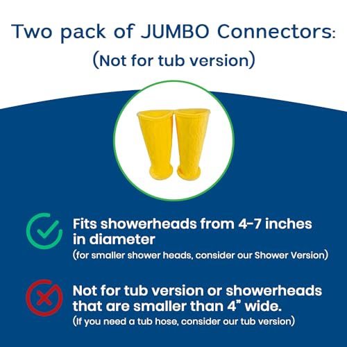 Rinseroo (2 Pack) Replacement Water Hose Connectors for JUMBO Rinseroo. Fits shower heads 4-7 Inches Wide, Easy Install Hose Attachment for Shower Cleaning (Rinseroo Sold Separately, Not for Tub Version) - Image 2