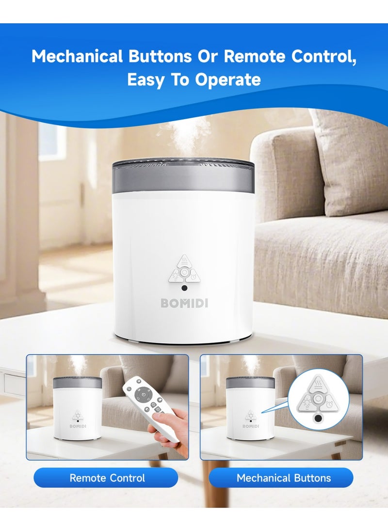 BOMIDI Ultrasonic Humidifier with Aromatherapy & UV Disinfection – 3-Speed Adjustment, 7-Color Light, Remote & Mechanical Control, Auto Shut-Off, Top Fill, Desktop & Bucket Mode - BMD - UH06  - Image 5