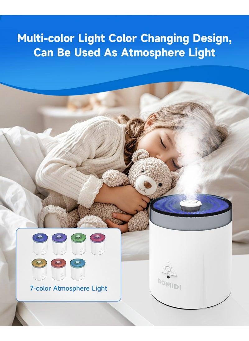 BOMIDI Ultrasonic Humidifier with Aromatherapy & UV Disinfection – 3-Speed Adjustment, 7-Color Light, Remote & Mechanical Control, Auto Shut-Off, Top Fill, Desktop & Bucket Mode - BMD - UH06  - Image 4