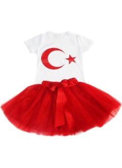 Girl's 23 April 29 October Performance Outfit Patterned Short Sleeve White T-Shirt Tutu Skirt Set - pzsku/Z8470FC09D34C0E9BCCB3Z/45/_/1725722039/d9dd7b8d-f155-4316-8b03-d8145ce65769