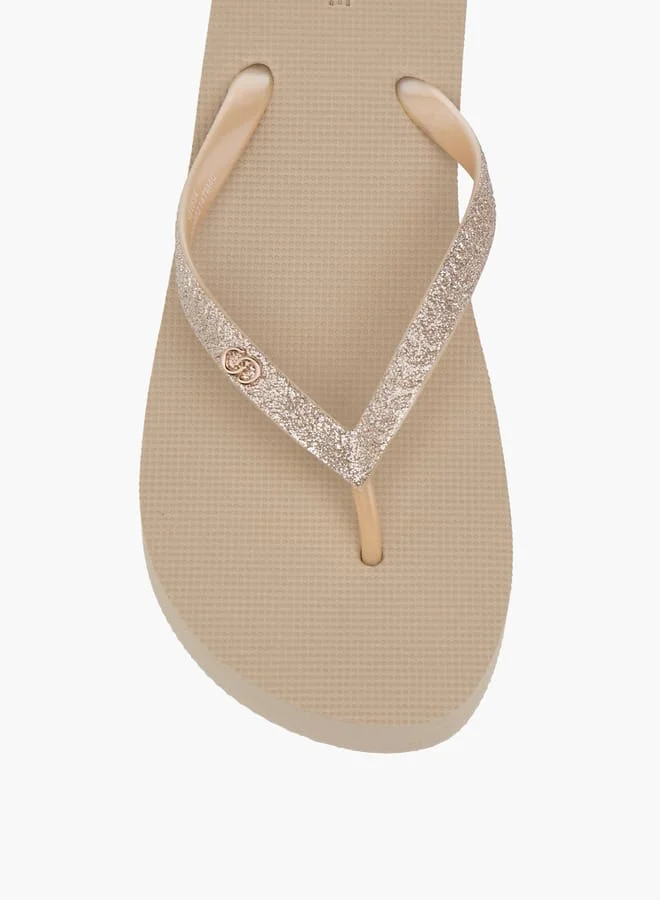 Celeste Women's Glitter Embellished Thong Slippers