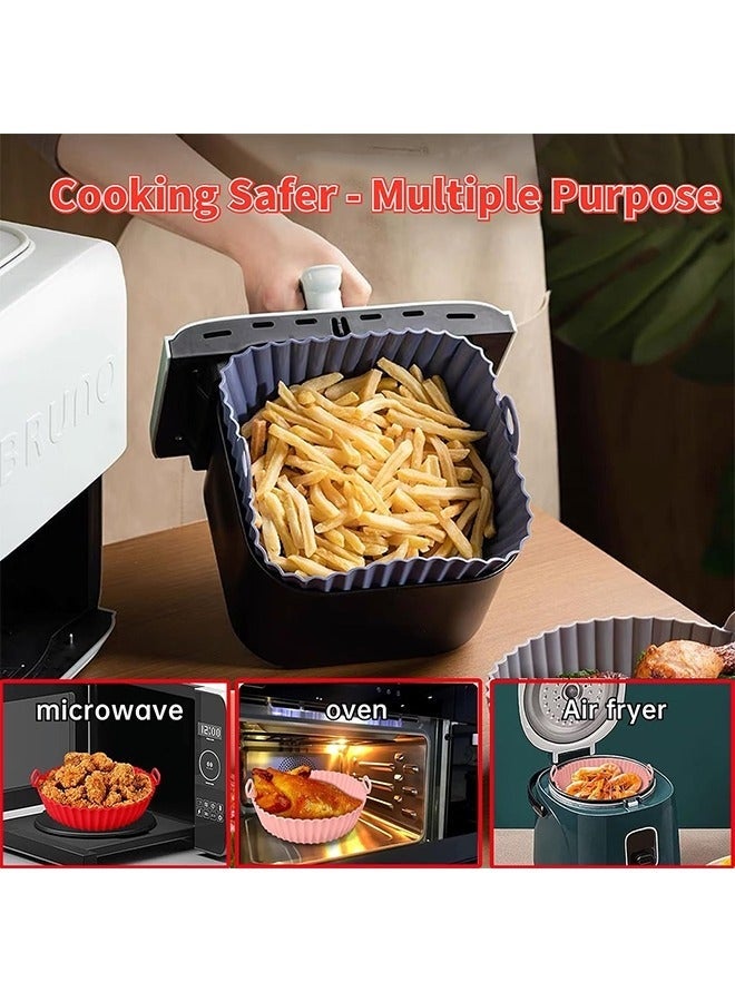 Bukela 2 Pack Air Fryer Silicone Liners Pot for 3 to 5 QT, Non Stick Air Fryer Silicone Basket Inserts, Food Safe Reusable Baking Tray Oven Accessories (20x17x5 Cm) - Image 2