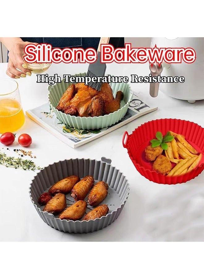 Bukela 2 Pack Air Fryer Silicone Liners Pot for 3 to 5 QT, Non Stick Air Fryer Silicone Basket Inserts, Food Safe Reusable Baking Tray Oven Accessories (20x17x5 Cm) - Image 3