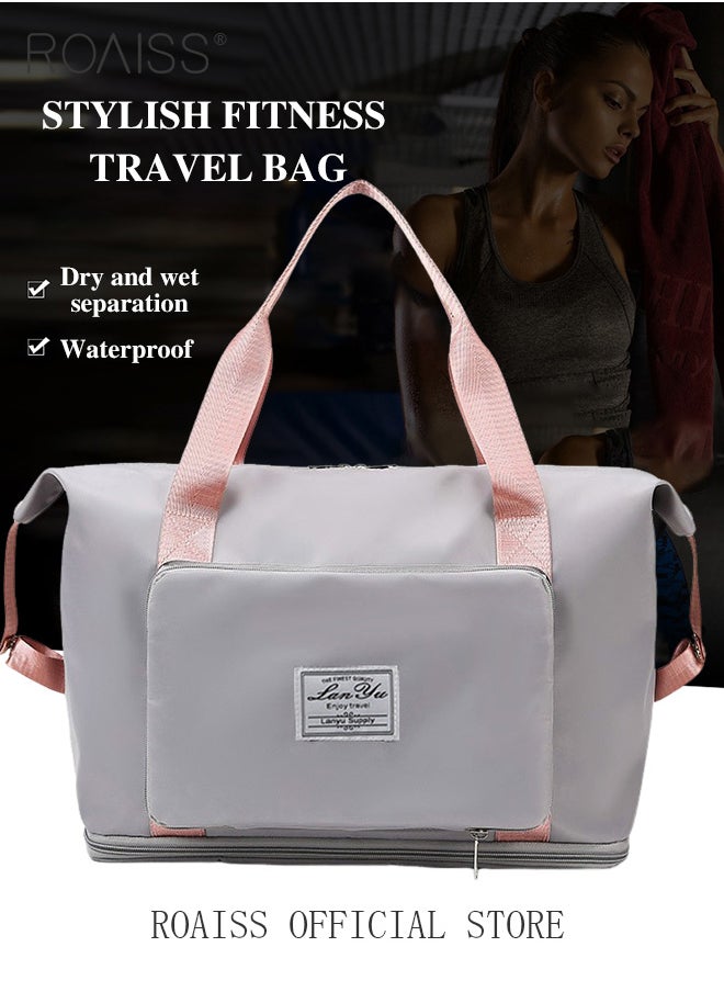 Multi Functional Large Capacity Carry on Luggage Bag Wet and Dry Separation Shoe Compartment Gym Bag Suitcase with Perfect for Short Business Trips and Travel