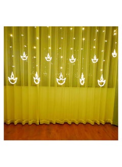 Eworld Home Decor Warm White Diwali String Lights with 12 Hanging Diya's, 8 Flashing Modes, Battery Box and USB-powered, Perfect to Illuminate Diwali, Weddings, Parties, Outdoor Spaces and other Celebrations  - Image 4