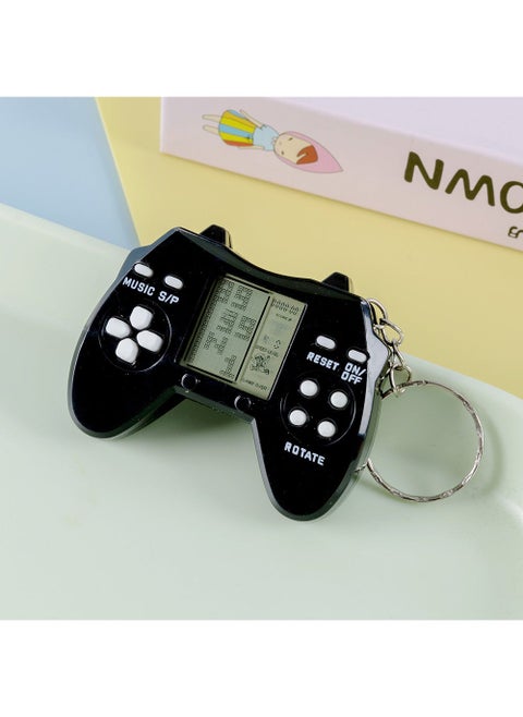 Retro Tetris Mini Gamepad Keychain Solid black