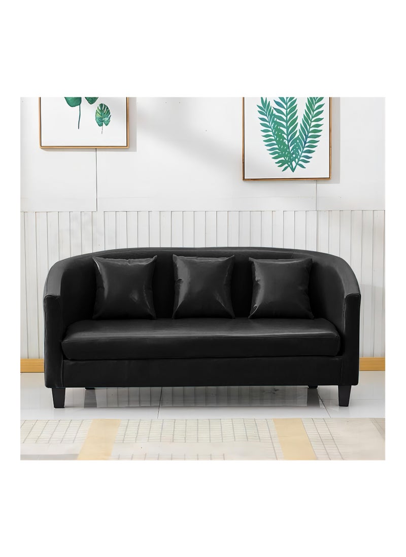 Generic - Classic Style Furniture Simple Sofa for Hotel Restaurant Coffeehouse Black Without Pillow - Image 1