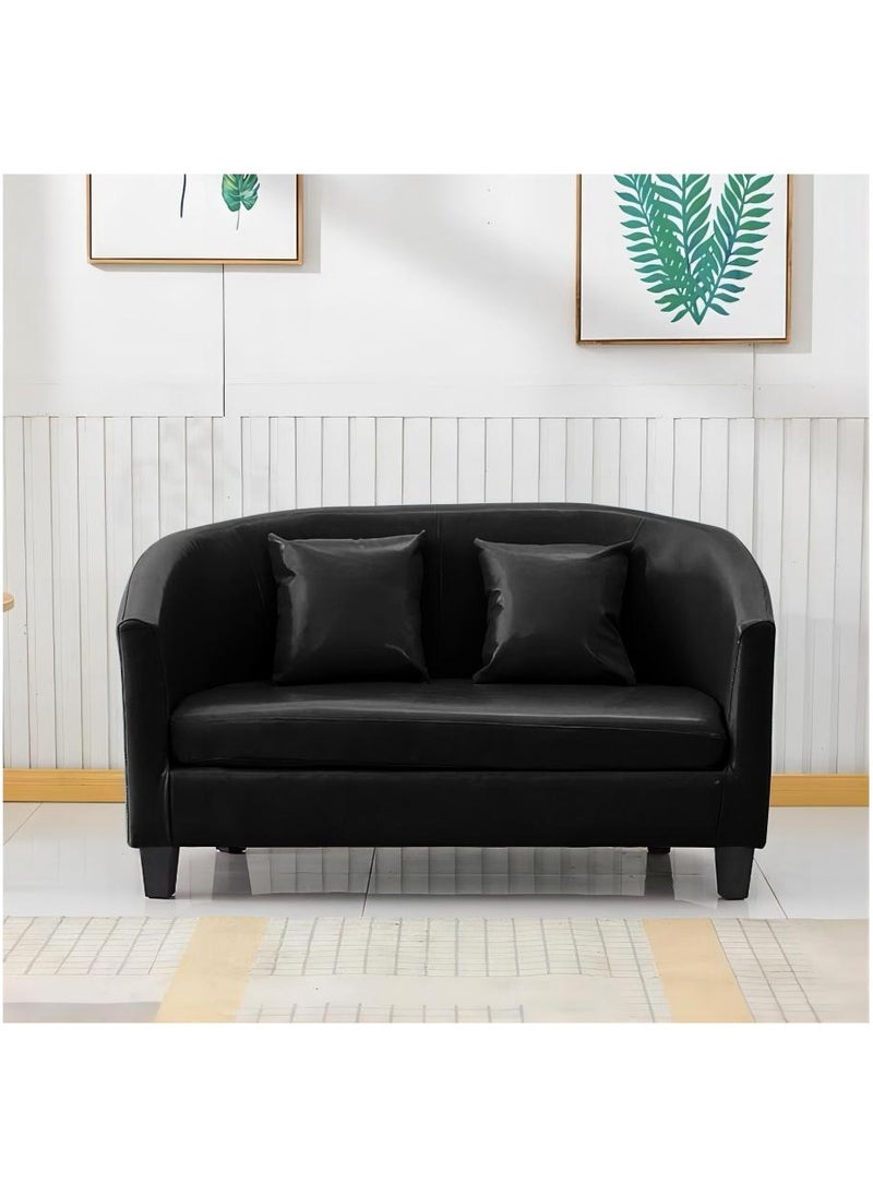 Generic - Classic Style Furniture Simple Sofa for Hotel Restaurant Coffeehouse Black Without Pillow - Image 1