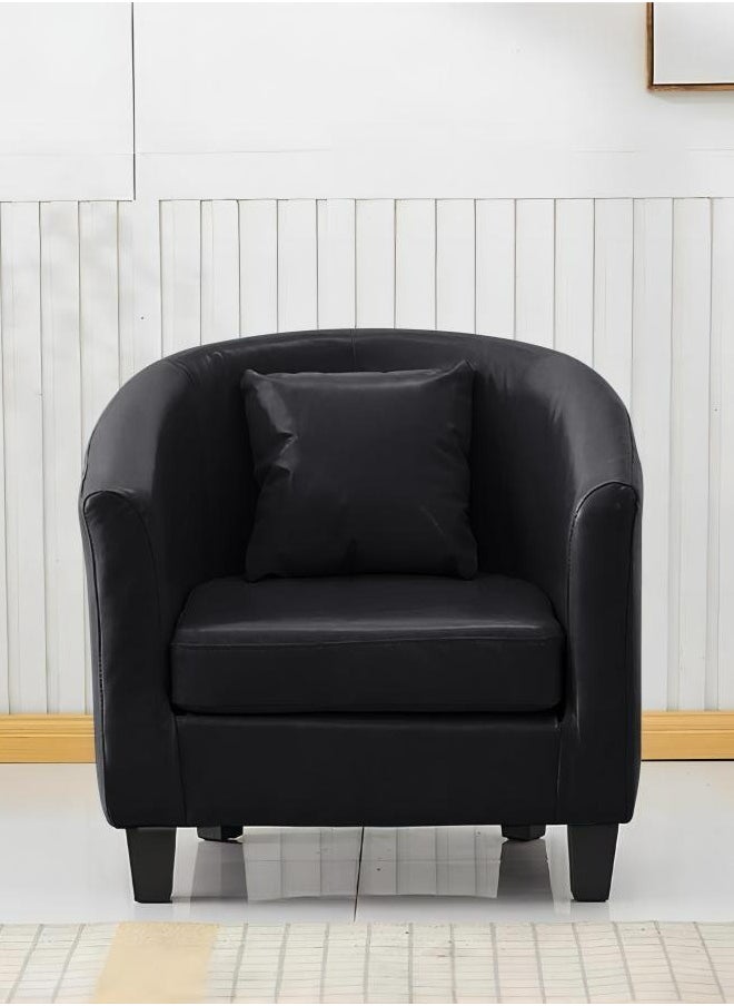 Generic - Classic Style Furniture Simple Sofa for Hotel Restaurant Coffeehouse Black Without Pillow - Image 1