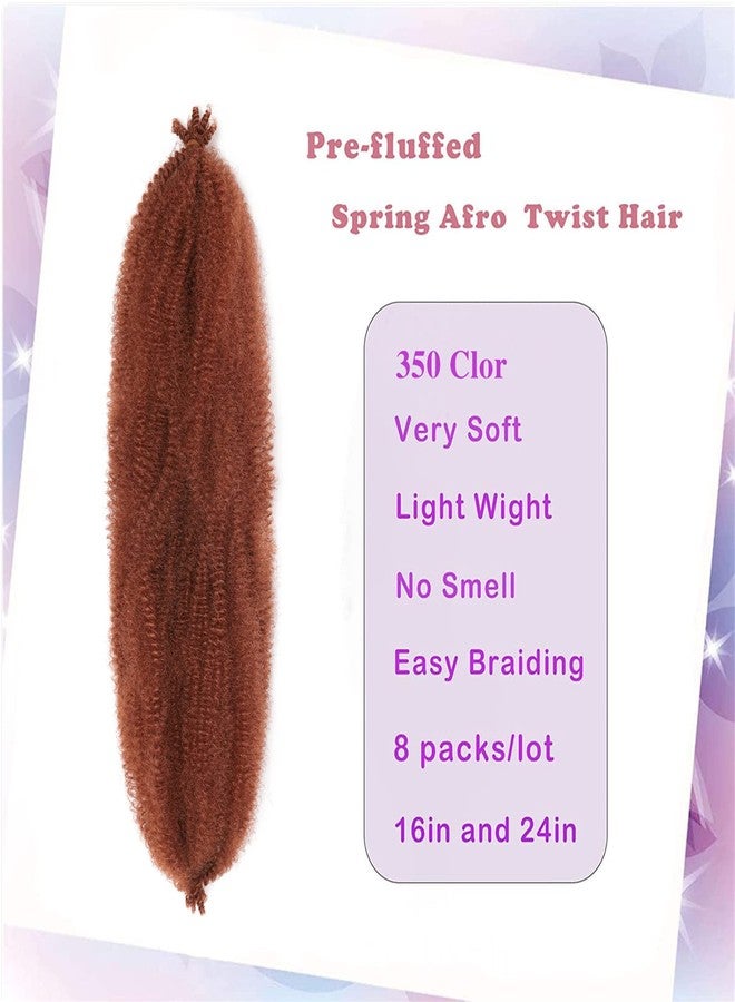 poetically 24 Inch Springy Afro Twist Hair Ginger Afro Twist 350# 8Packs Marley Twist Braiding Hair Pre-Separated Spring Twist Hair for Soft Butterfly Locs Crochet Hair Marley Hair(24 inch, #350) - Image 2