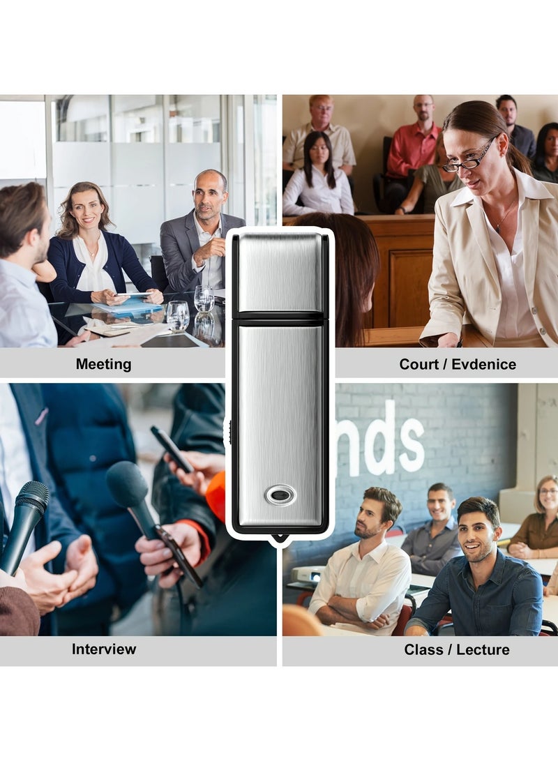 32GB USB Flash Drive Digital Recorder and Voice Recorder with High Definition Noise Reduction Rechargeable Ideal for classroom recording of lessons, lectures, interviews, meetings, press or personal - Image 5