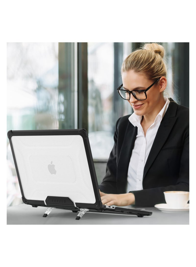 LEVELO Espectro Macbook Air 13.6inch Case / Foldable Stand / Built in Air Vents / Easy Installation - Black  - Image 2