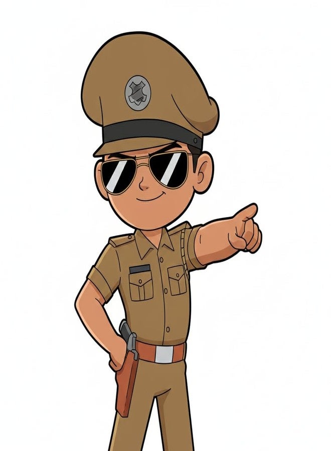 Partyjoy Little Singham Theme Birthday Decoration Kit for Boys, Cartoon Police Theme Party Supplies with Happy Birthday Banner, Cake Topper, Cupcake Toppers (Without balloons) - Image 3