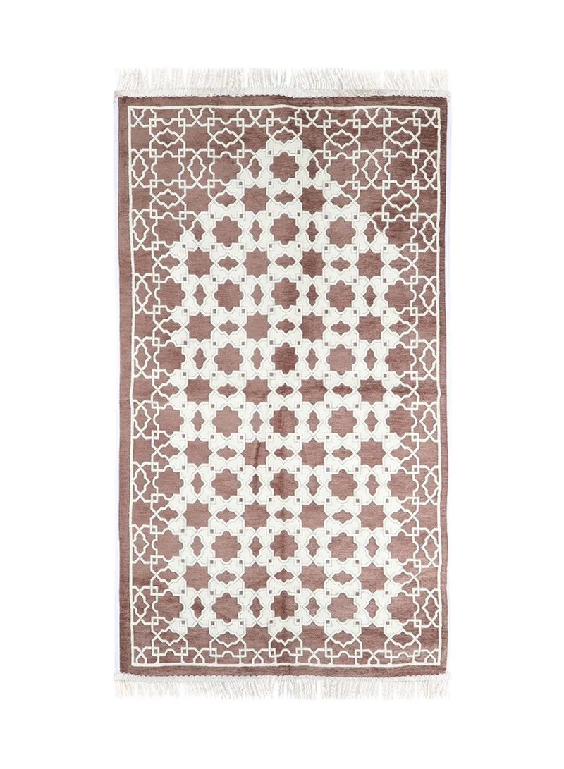 MANASEK Prayer mat double chenille from Manasek a popular local brand – prayer mat cotton polyester with bag - Luxurious and elegant design suitable for gifting - 70X120 - Image 1