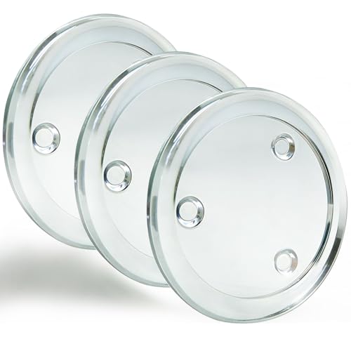 MDDEYEMEFO Clear Glass Candle Holder， 3" Glass Coaster Holder ，Small Round Candle Plate for Pillar Candle（3 Pack） - Image 1