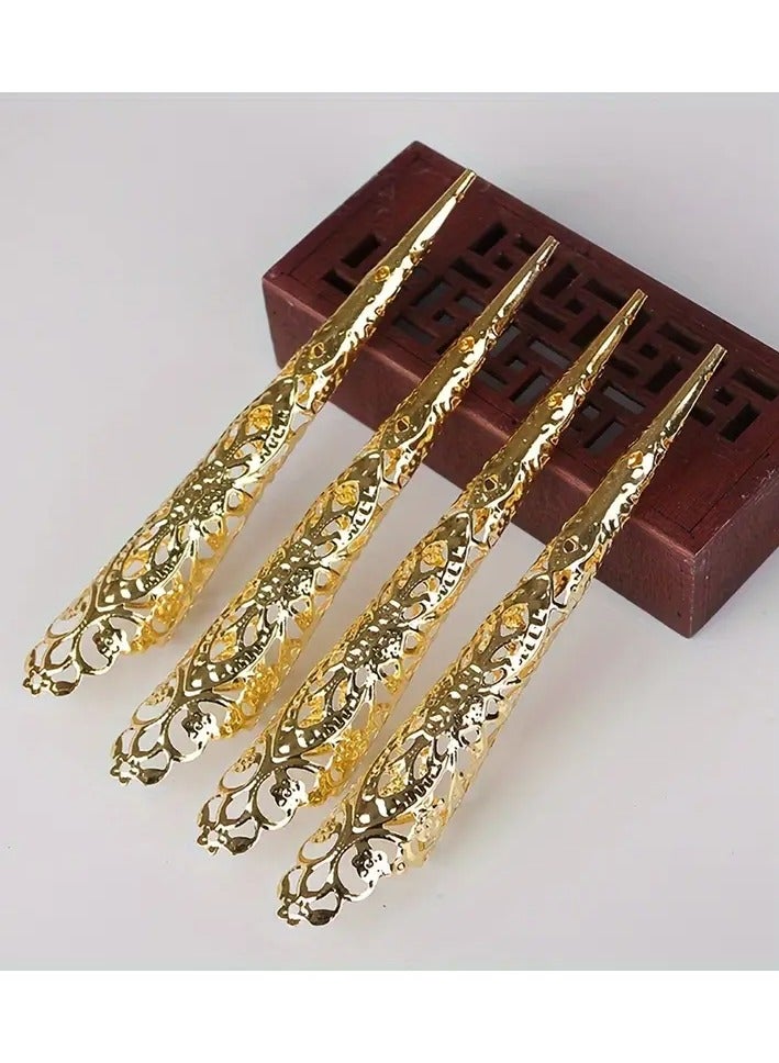 Rozino 5Pieces Of Ancient Queen Costume Fingertip Claws Nail Claw Ring Nail Ring Decoration Accessories Finger Joint Protection Halloween Role-playing Drama Dance Performance  - Image 3