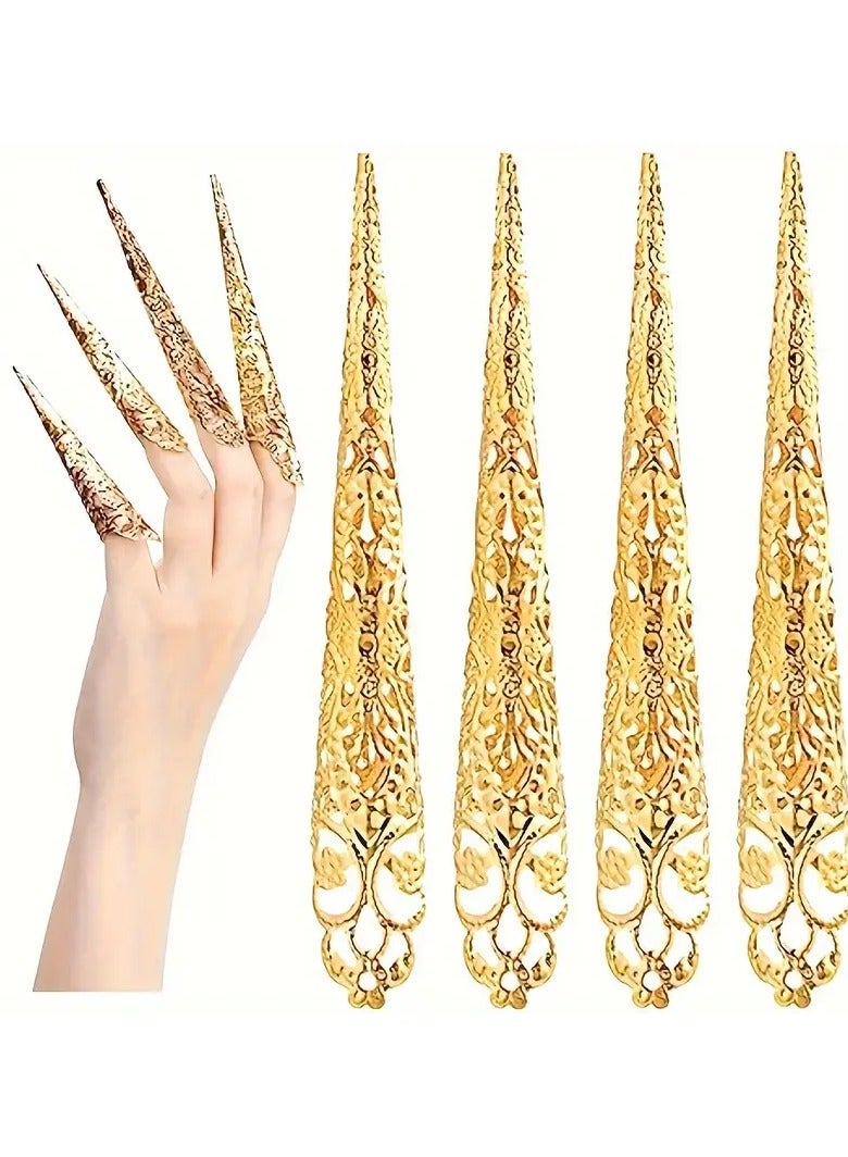 Rozino 5Pieces Of Ancient Queen Costume Fingertip Claws Nail Claw Ring Nail Ring Decoration Accessories Finger Joint Protection Halloween Role-playing Drama Dance Performance  - Image 4