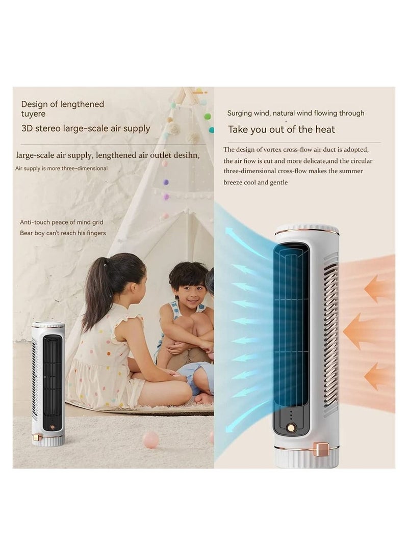 Y&D Tower Fan, Portable Desk Table Fan with 3 Speeds,11 Inch Personal Small Bladeless Fan,Quiet USB Powered,Vertical Air Conditioning for Bedroom Home Office Desktop  - Image 2