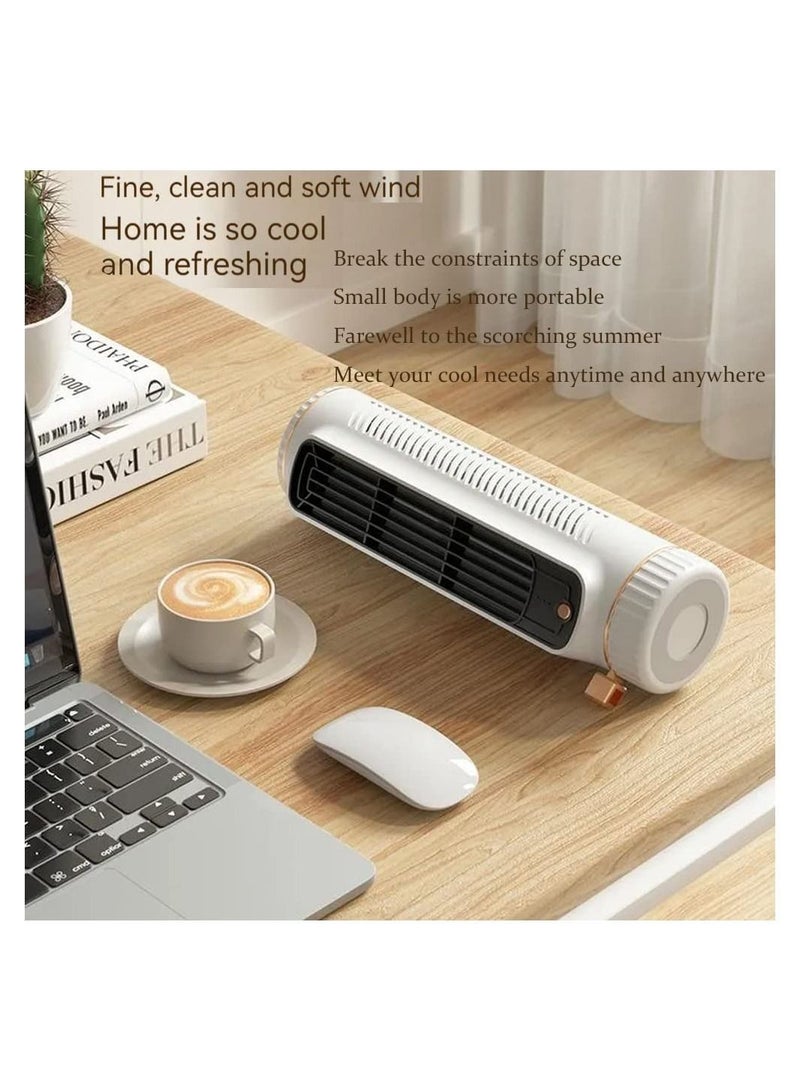 Y&D Tower Fan, Portable Desk Table Fan with 3 Speeds,11 Inch Personal Small Bladeless Fan,Quiet USB Powered,Vertical Air Conditioning for Bedroom Home Office Desktop  - Image 3