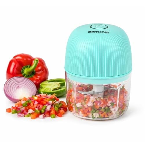 Blenxer Mini Electric Chopper for Kitchen – USB Rechargeable Electric Food Chopper for Garlic, Onion & Vegetables | 250ml Small Food Processor with 3 Stainless Steel Blades (30W) - Image 1