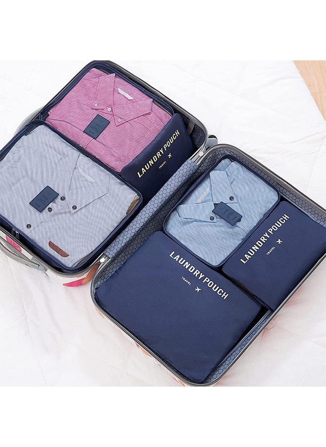 Styleys Styleys Polyester Set Of 6 Packing Cubes Travel Organizer Bag (Navy Blue_S1037), 30 CM  - Image 2