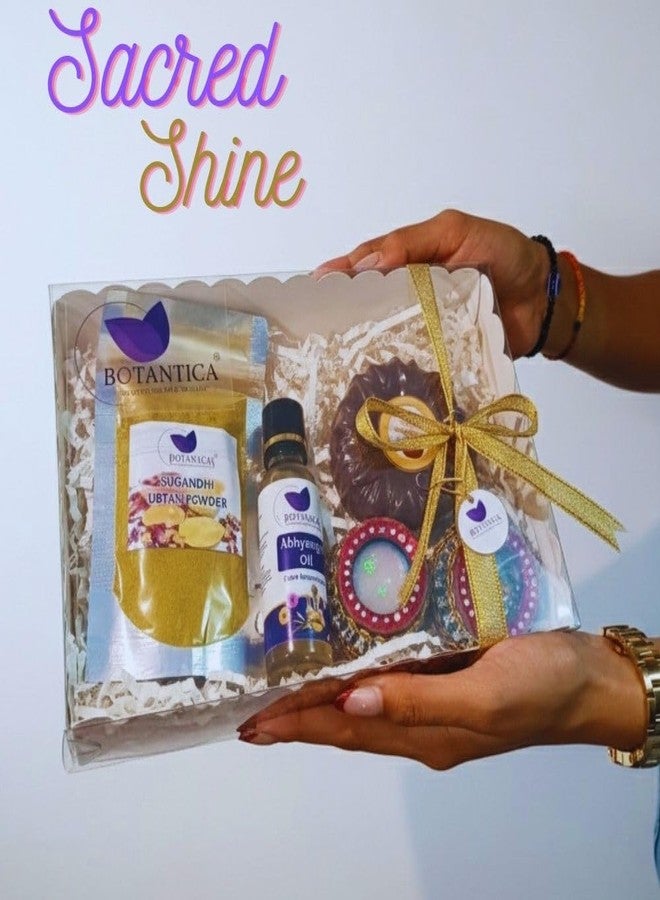 BOTANTICA Gift Set | Bath & Body Care For Birthday Gift & Anniversary diwali To Pamper Your Loved Ones For All Occasion | Handmade ubtan Soap sughandhi ubtan, abhanga oil 2 candle| Natural Ingredient, No Parabens - Image 2