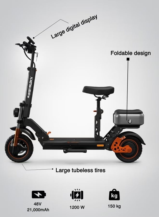 Electric scooter | Electric scooter for adults | Electric scooter with seat | Electric scooter with bag | Two-seater electric scooter | Electric scooter with seat | Monster scooter | M5 Pro scooter - Image 2